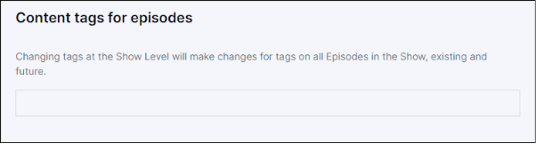 Content tag for episodes